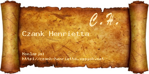 Czank Henrietta névjegykártya